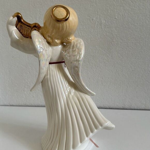 12” Vintage Angel With Harp Statue - Picture 8 of 9